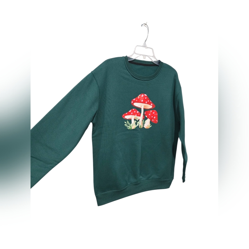 Whimsical Mushroom Print Sweatshirt - Picture 2 of 4